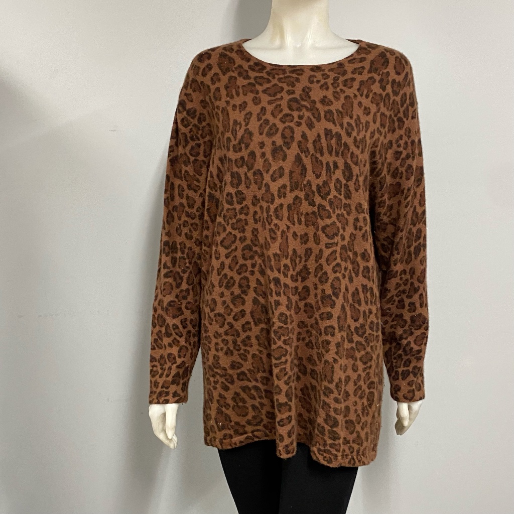 Rosanna 70% Angora Cheetah Leopard Print Sweater 3x